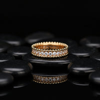 Round Textured Diamond Stacking Ring in 14K Gold