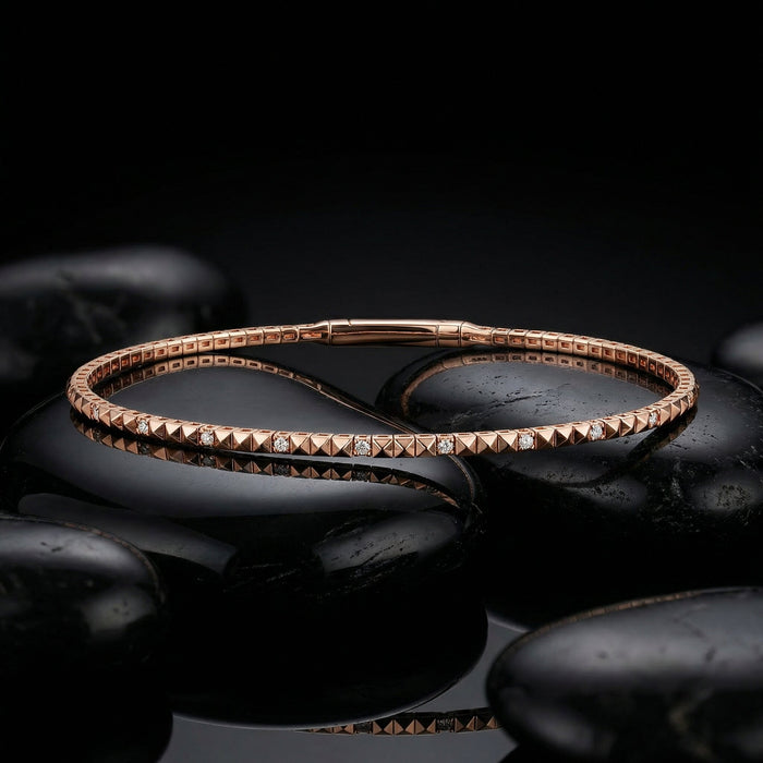 Precision Round Cut Diamonds Bracelet in 14K Gold