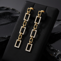 Diamond Comet Drop Earrings in 14K Yellow Gold