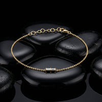 Baguette Diamond Chain Bracelet in 14K Gold