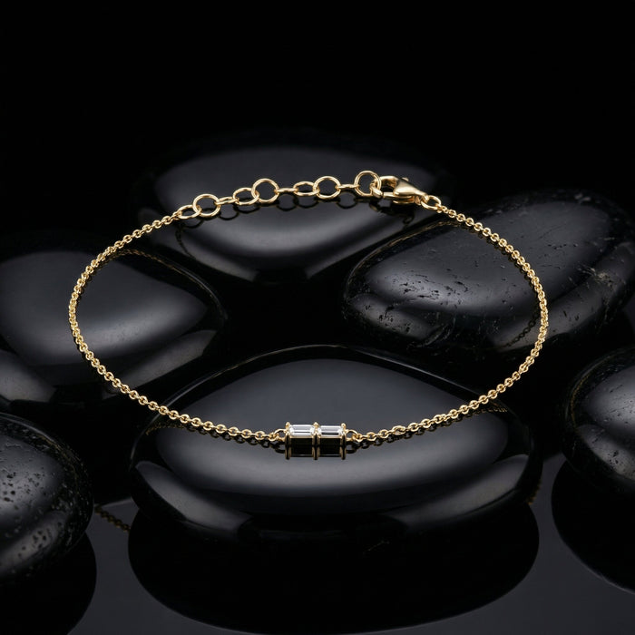 Baguette Diamond Chain Bracelet in 14K Gold