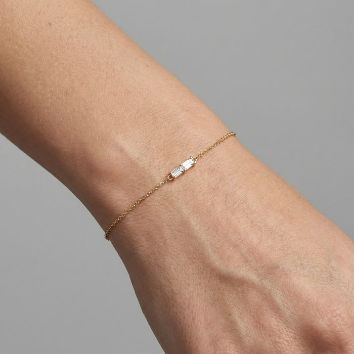 Baguette Diamond Chain Bracelet in 14K Gold