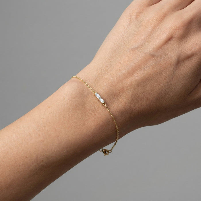 Baguette Diamond Chain Bracelet in 14K Gold