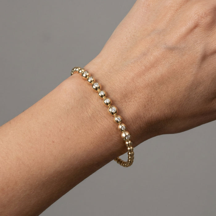 Celestial Beads Diamond Dot Bracelet in 14K Yellow Gold
