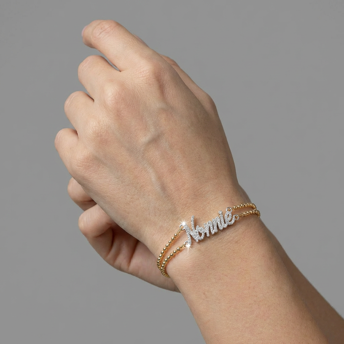 Personalized Full Name Chain Bracelet in 14K Yellow Gold