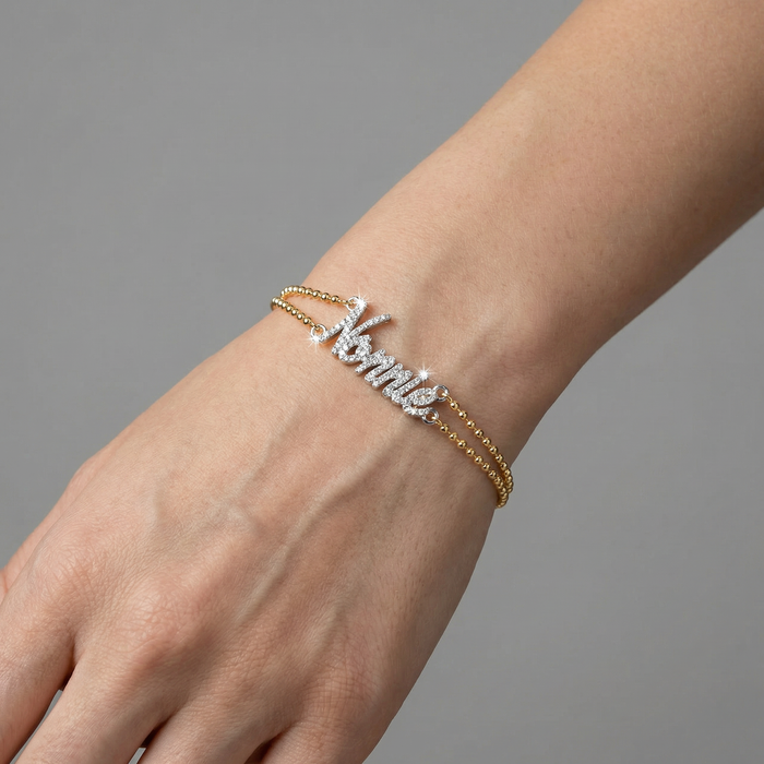 Personalized Full Name Chain Bracelet in 14K Yellow Gold