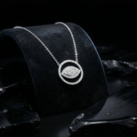 Cable Chain Diamond Eye Necklace in 14K White Gold
