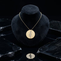 Map Pendant Diamond Medallion Necklace in 14K Yellow Gold