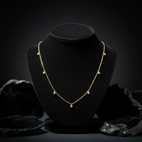 Dainty Pear Cut Diamond Drop Necklace in 14K Yellow Gold