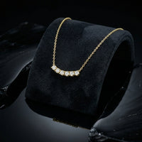 Petite Diamond Curved Necklace in 14K Gold