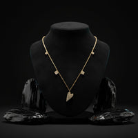 Asymmetrical Diamond Heart Necklace in 14K Yellow Gold