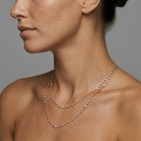 Pear Diamond Station Necklace in 18K Yellow Gold