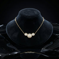 Baguette Diamond Round Pendant Necklace in 14K Yellow Gold