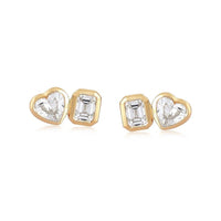 Premium Diamond Stud Earrings in 14K Yellow Gold