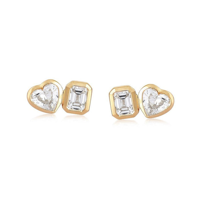 Premium Diamond Stud Earrings in 14K Yellow Gold