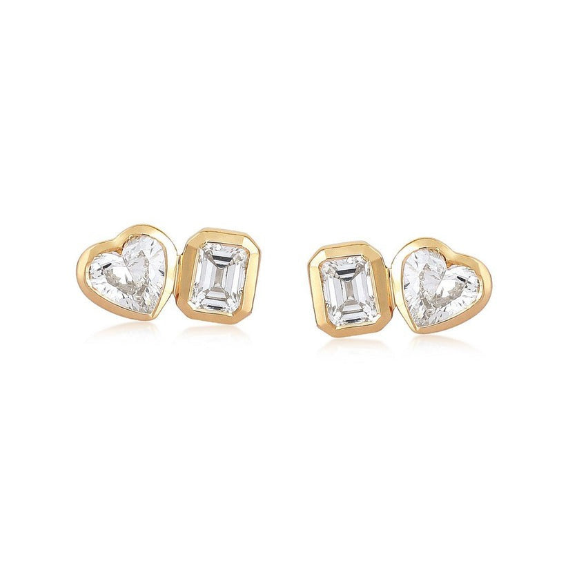 Premium Diamond Stud Earrings in 14K Yellow Gold