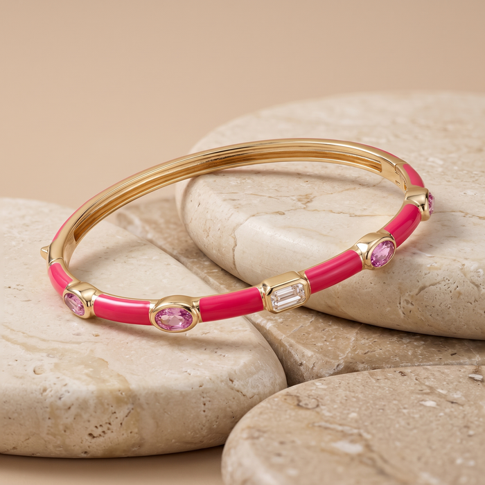 Harmony Bangle 14K (or 18k upon request) Yellow Gold Diamond Bracelet