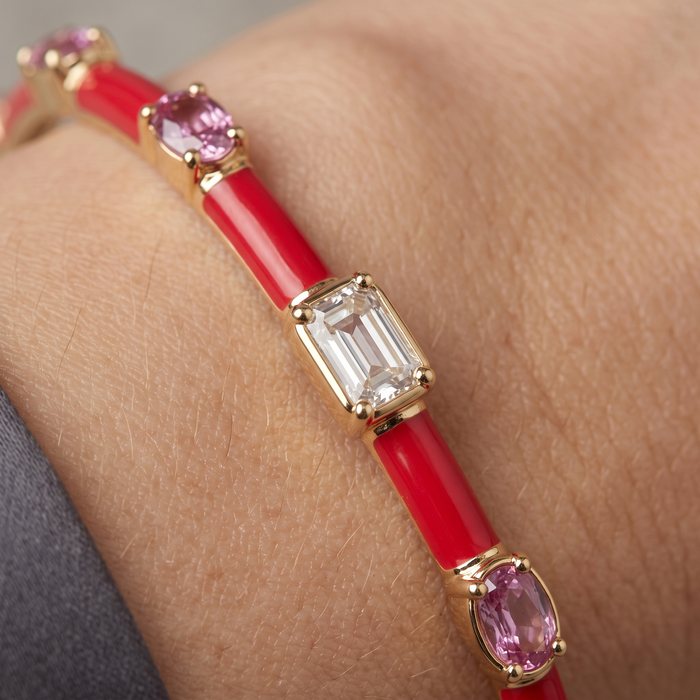 Harmony Bangle 14K (or 18k upon request) Yellow Gold Diamond Bracelet