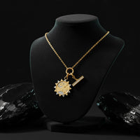 Celestial Moon Star Charm Pendant Necklace in 14K Yellow Gold