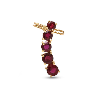 Ruby Radiance 18K Yellow Gold Drop Earrings