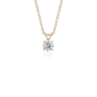 Round Diamond Pendant Necklace in 14K Yellow Gold