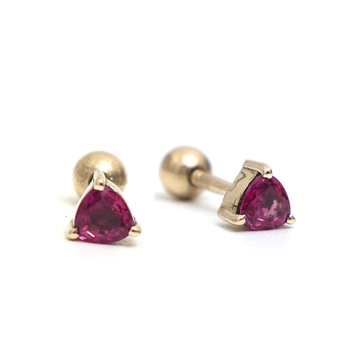 Ruby Classic 14K (18k Custom) Yellow Gold Stud Earrings