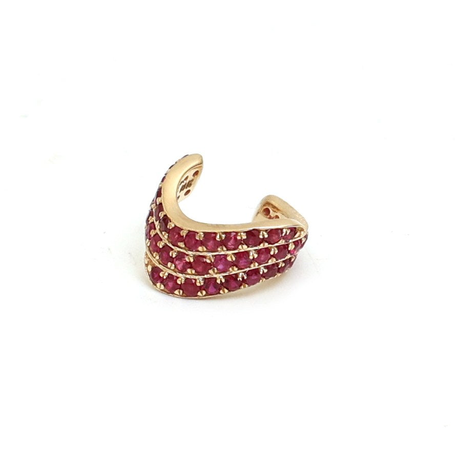Ruby Ear Cuff in 14K Yellow Gold