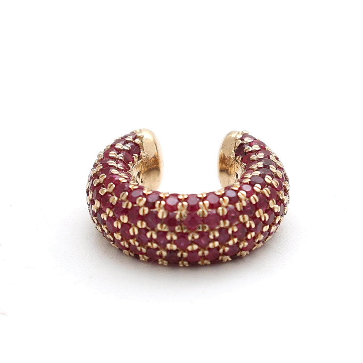 Ruby Pavé Luxe 14K(18k Custom) Yellow Gold Ear Cuff