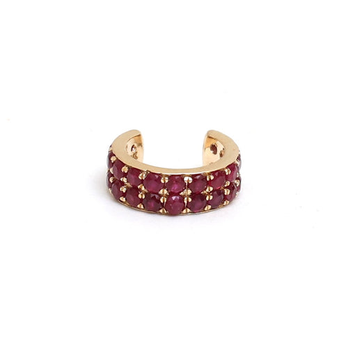 14K Ruby Ear Cuff in Yellow Gold