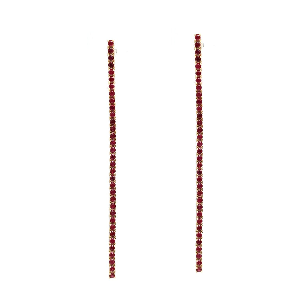 Ruby Linear 18K Yellow Gold Natural Diamond Drop Earrings