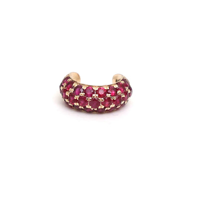 Ruby Pavé 14K (18K Custom) Rose Gold Ear Cuff