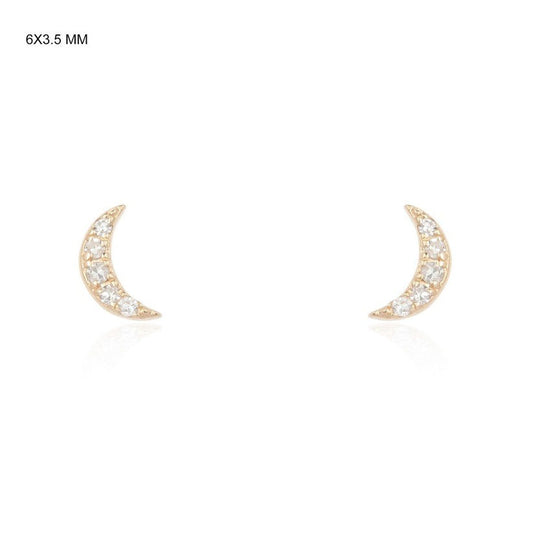 Ruby Diamond Stud Earrings in 14K Yellow Gold