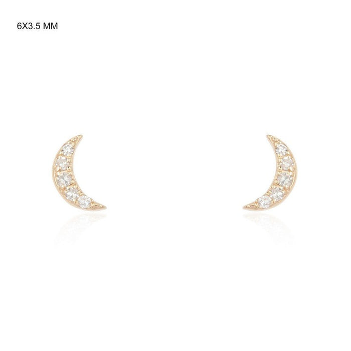 Ruby Diamond Stud Earrings in 14K Yellow Gold