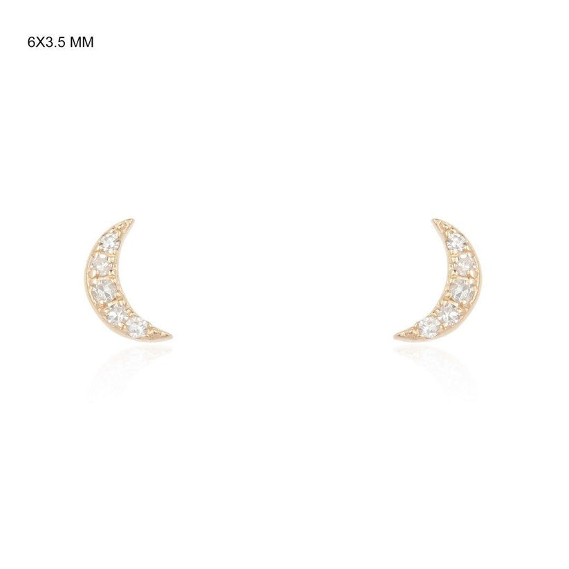 Ruby Diamond Stud Earrings in 14K Yellow Gold