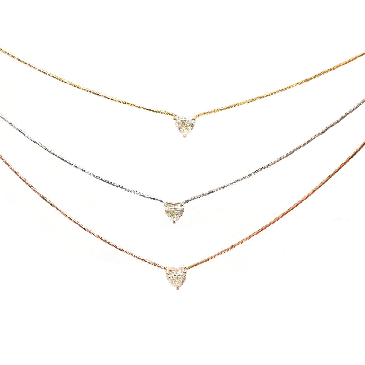 Luxury Heart Cut Diamond 18K Gold Solitaire Necklace