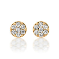 Golden Bloom Diamond Cluster Stud Earrings in 14K Yellow Gold