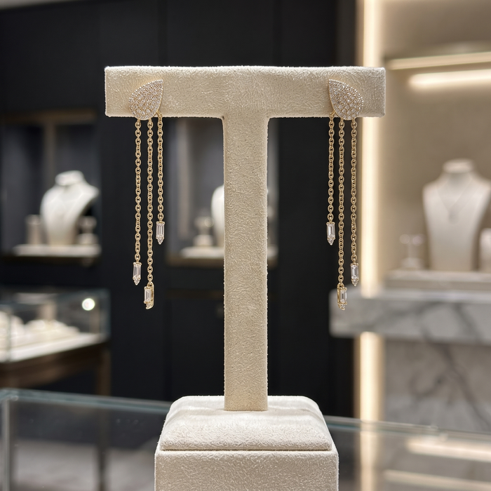 Golden Radiance Drops Earrings in 14K Yellow Gold