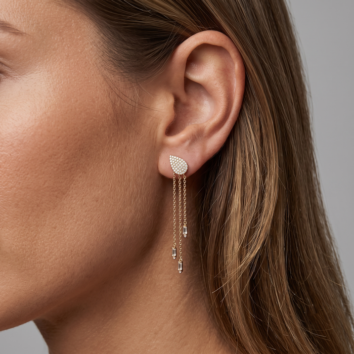 Golden Radiance Drops Earrings in 14K Yellow Gold