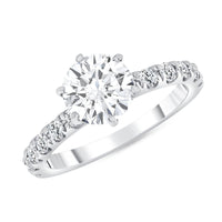 Six Prong Eternity Round Diamond Engagement Ring in 18K Gold