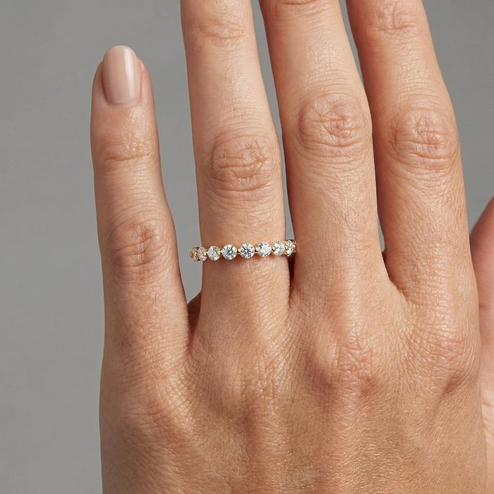 Floating Eternity Band Diamond Ring in 14K Yellow Gold