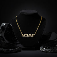 Personalised Mommy Diamond Necklace in 14K Yellow Gold