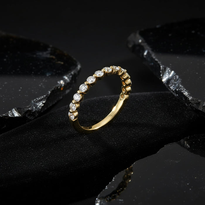 Floating Eternity Band Diamond Ring in 14K Yellow Gold