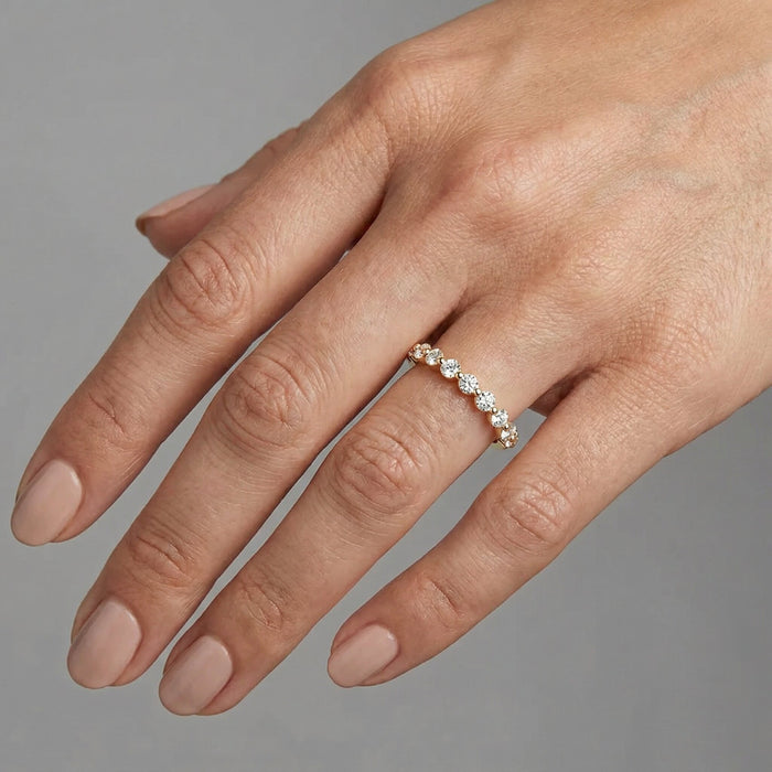 Floating Eternity Band Diamond Ring in 14K Yellow Gold