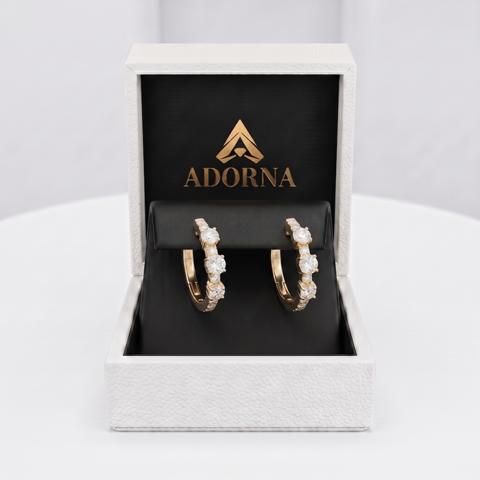 Round Dream Diamond Huggies Earrings in 14K Yellow Gold