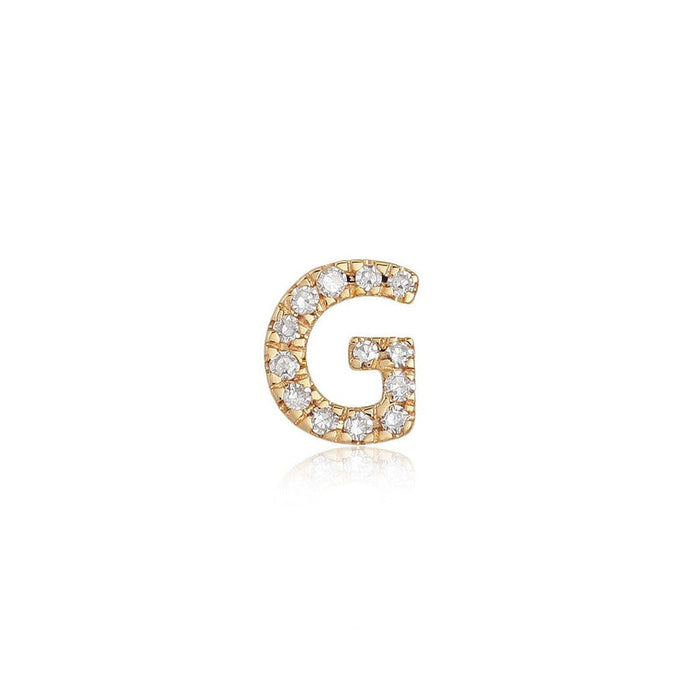 G Initial Diamond Letter Stud Earrings in 14K Yellow Gold