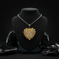 Diamond Love Heart Charm Pendant Necklace in 14K Yellow Gold