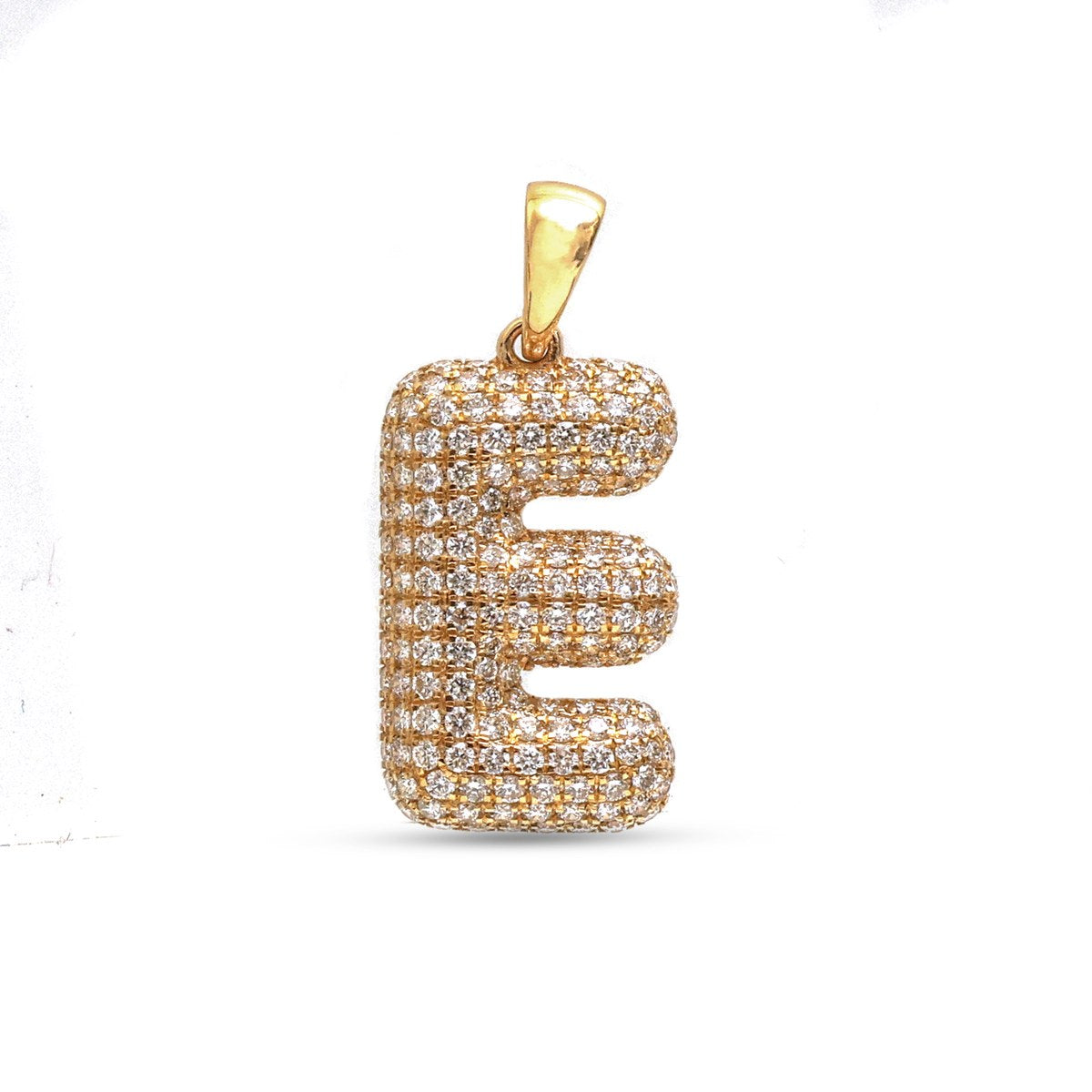 Diamond Initial “E” 18K Yellow Gold Pendant Necklace