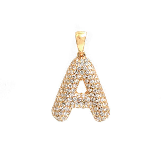 Brilliant Diamond Initial “A” 18K Yellow Gold Pendant Necklace
