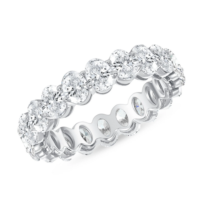 Oval Cut Diamond Eternity Band Ring in 14K Gold
