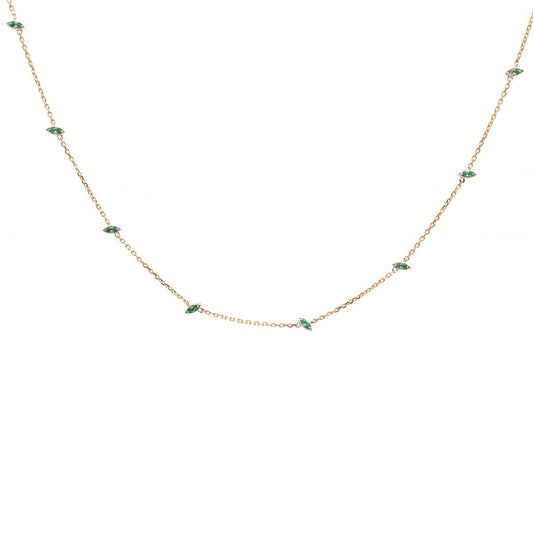 Emerald Heart 18K Yellow Gold Necklace